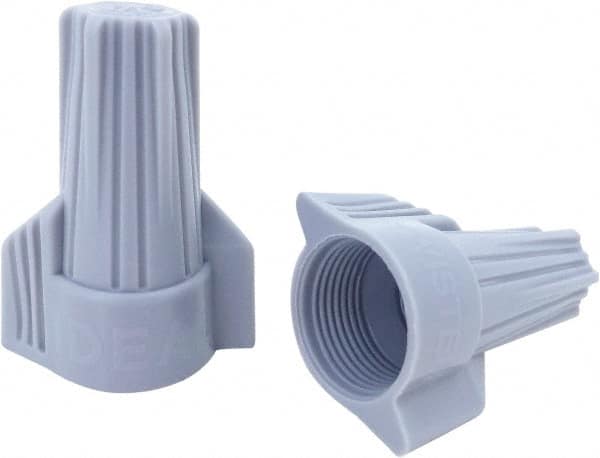 Ideal - 2, 14 to 2, 8 + 2, 12 AWG, 600 Volt, Flame Retardant, Wing Twist on Wire Connector - Gray, 221°F - Americas Industrial Supply