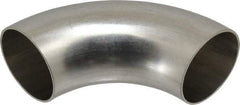 VNE - 2", Unpolished Style, Sanitary Stainless Steel Pipe 90° Elbow - Butt Weld x Butt Weld Connection, Grade 304 - Americas Industrial Supply