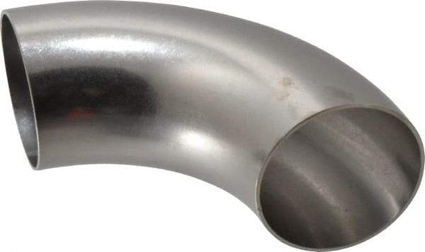 VNE - 2-1/2", Unpolished Style, Sanitary Stainless Steel Pipe 90° Elbow - Butt Weld x Butt Weld Connection, Grade 304 - Americas Industrial Supply