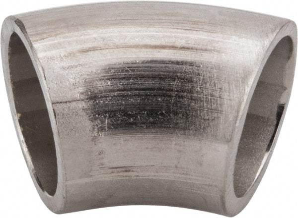 VNE - 3/4", Unpolished Style, Sanitary Stainless Steel Pipe 45° Elbow - Butt Weld x Butt Weld Connection, Grade 304 - Americas Industrial Supply