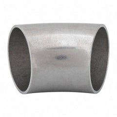 VNE - 1-1/2", Unpolished Style, Sanitary Stainless Steel Pipe 45° Elbow - Butt Weld x Butt Weld Connection, Grade 304 - Americas Industrial Supply