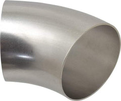 VNE - 4", Unpolished Style, Sanitary Stainless Steel Pipe 45° Elbow - Butt Weld x Butt Weld Connection, Grade 304 - Americas Industrial Supply