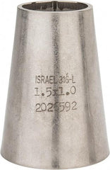 VNE - 1-1/2 x 1", Unpolished Style, Sanitary Stainless Steel Pipe Concentric Reducer - Butt Weld x Butt Weld Connection, Grade 316L - Americas Industrial Supply