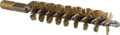 Value Collection - 1" Diam Helical Brass Tube Brush - 0.012" Filament Diam, 4-1/4" Brush Length, 7-1/2" OAL, 1/2-12 Male Shank - Americas Industrial Supply