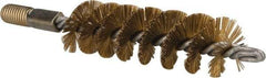 Value Collection - 1-1/4" Diam Helical Brass Tube Brush - 0.012" Filament Diam, 4-1/4" Brush Length, 7-1/2" OAL, 1/2-12 Male Shank - Americas Industrial Supply