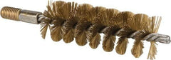 Value Collection - 1-1/2" Diam Helical Brass Tube Brush - 0.012" Filament Diam, 4-1/4" Brush Length, 7-1/2" OAL, 1/2-12 Male Shank - Americas Industrial Supply