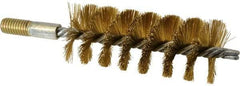 Value Collection - 1-3/4" Diam Helical Brass Tube Brush - 0.012" Filament Diam, 4-1/4" Brush Length, 7-1/2" OAL, 1/2-12 Male Shank - Americas Industrial Supply