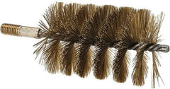 Value Collection - 3" Diam Helical Brass Tube Brush - 0.016" Filament Diam, 4-1/4" Brush Length, 7-1/2" OAL, 1/2-12 Male Shank - Americas Industrial Supply