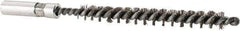 Value Collection - 1/4" Diam Helical Stainless Steel Tube Brush - 0.006" Filament Diam, 2-3/8" Brush Length, 4" OAL, 3/16-24 Female Shank - Americas Industrial Supply