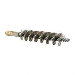 Value Collection - 1" Diam Helical Stainless Steel Tube Brush - 0.012" Filament Diam, 4-1/4" Brush Length, 7-1/2" OAL, 1/2-12 Male Shank - Americas Industrial Supply