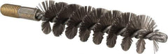 Value Collection - 1-1/4" Diam Helical Stainless Steel Tube Brush - 0.012" Filament Diam, 4-1/4" Brush Length, 7-1/2" OAL, 1/2-12 Male Shank - Americas Industrial Supply