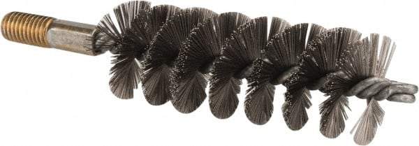 Value Collection - 1-1/2" Diam Helical Stainless Steel Tube Brush - 0.012" Filament Diam, 4-1/4" Brush Length, 7-1/2" OAL, 1/2-12 Male Shank - Americas Industrial Supply