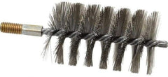Value Collection - 2-3/4" Diam Helical Stainless Steel Tube Brush - 0.014" Filament Diam, 4-1/4" Brush Length, 7-1/2" OAL, 1/2-12 Male Shank - Americas Industrial Supply