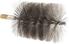 Value Collection - 3-1/2" Diam Helical Stainless Steel Tube Brush - 0.016" Filament Diam, 4-1/4" Brush Length, 7-1/2" OAL, 1/2-12 Male Shank - Americas Industrial Supply
