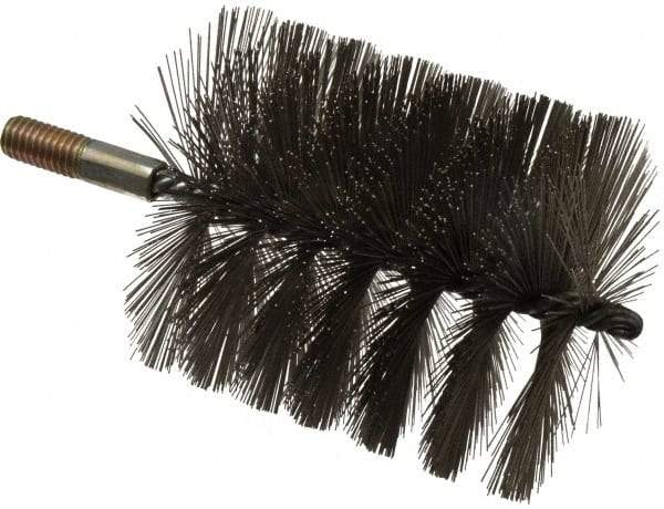 Value Collection - 4" Diam Helical Stainless Steel Tube Brush - 0.016" Filament Diam, 4-1/4" Brush Length, 7-1/2" OAL, 1/2-12 Male Shank - Americas Industrial Supply