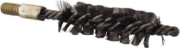 Value Collection - 1-1/4" Diam Helical Steel Tube Brush - Single Spiral, 0.012" Filament Diam, 4" Brush Length, 7" OAL, 1/2-12 Male Shank - Americas Industrial Supply