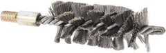 Value Collection - 1-3/4" Diam Helical Steel Tube Brush - Single Spiral, 0.012" Filament Diam, 4" Brush Length, 7" OAL, 1/2-12 Male Shank - Americas Industrial Supply