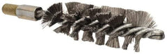 Value Collection - 1-1/2" Diam Helical Stainless Steel Tube Brush - Single Spiral, 0.012" Filament Diam, 4" Brush Length, 7" OAL, 1/2-12 Male Shank - Americas Industrial Supply