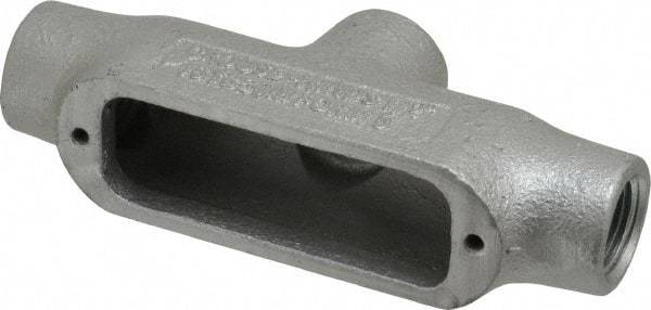 Cooper Crouse-Hinds - Form 5, TB Body, 1/2" Trade, Rigid Malleable Iron Conduit Body - Oval, 5.38" OAL, 6 cc Capacity, Gray - Americas Industrial Supply