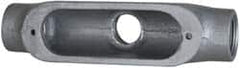 Cooper Crouse-Hinds - Form 5, TB Body, 3/4" Trade, Rigid Malleable Iron Conduit Body - Oval, 6" OAL, 9-1/2 cc Capacity, Gray - Americas Industrial Supply