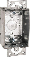 Cooper Crouse-Hinds - 1 Gang, (5) 1/2" Knockouts, Steel Rectangle Switch Box - 3" Overall Height x 2" Overall Width x 1-1/2" Overall Depth - Americas Industrial Supply