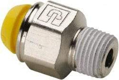 Parker - 14mm Outside Diam, 3/8-19 BSPT, Nickel Plated Brass Push-to-Connect Tube Male Connector - 300 Max psi, Tube to Male BSPT Connection - Americas Industrial Supply