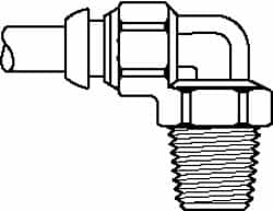 Parker - 10mm Outside Diam, 3/8-19 BSPT, Nickel Plated Brass Push-to-Connect Tube Male Elbow Compact - 300 Max psi, Tube to Male Connection - Americas Industrial Supply