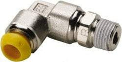 Parker - 14mm Outside Diam, 1/2-14 BSPT, Nickel Plated Brass Push-to-Connect Tube Male Elbow - 300 Max psi, Tube to Male BSPT Connection - Americas Industrial Supply