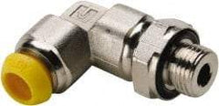 Parker - 14mm Outside Diam, 1/2-14 BSPP, Nickel Plated Brass Push-to-Connect Tube Male Elbow - 300 Max psi, Tube to Male BSPP Connection - Americas Industrial Supply
