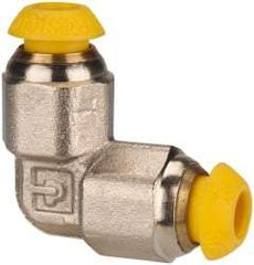 Parker - 4mm Outside Diam, Nickel Plated Brass Push-to-Connect Tube Union Elbow - 300 Max psi, Tube to Tube Connection - Americas Industrial Supply
