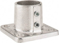 Hollaender - 1-1/4" Pipe, Base Flange, Aluminum Alloy Flange Pipe Rail Fitting - Bright Finish - Americas Industrial Supply