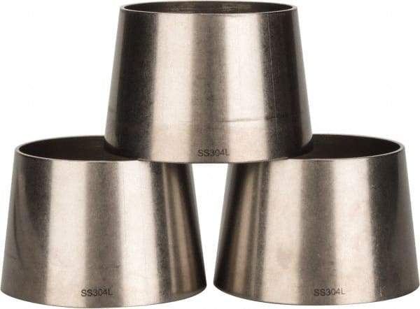 VNE - 3 x 2-1/2", Unpolished Style, Sanitary Stainless Steel Pipe Concentric Reducer - Butt Weld x Butt Weld Connection, Grade 304 - Americas Industrial Supply