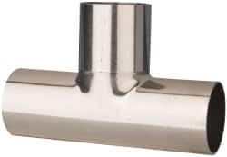 VNE - 2", Unpolished Style, Sanitary Stainless Steel Pipe Tee - Butt Weld x Butt Weld x Butt Weld Connection, Grade 316L - Americas Industrial Supply
