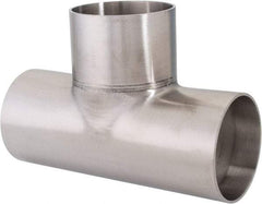 VNE - 2-1/2", Unpolished Style, Sanitary Stainless Steel Pipe Tee - Butt Weld x Butt Weld x Butt Weld Connection, Grade 316L - Americas Industrial Supply