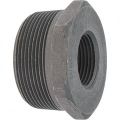 Made in USA - Size 2 x 1", Class 3,000, Forged Carbon Steel Black Pipe Hex Bushing - 3,000 psi, Threaded End Connection - Americas Industrial Supply