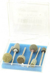 Grier Abrasives - 6 Piece Aluminum Oxide Silicon Carbide Unitized Abrasive Point Set - Includes Shapes B121, B52, B90, W160, W163 & W183 - Americas Industrial Supply