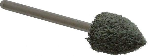 Grier Abrasives - 1/2" Head Diam x 3/4" Thickness, B42, Pointed End, Aluminum Oxide Mounted Point - Green-Gray, Coarse Grade, 33,750 RPM - Americas Industrial Supply