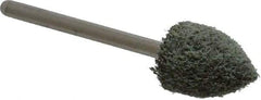 Grier Abrasives - 1/2" Head Diam x 3/4" Thickness, B42, Pointed End, Aluminum Oxide Mounted Point - Green-Gray, Coarse Grade, 33,750 RPM - Americas Industrial Supply