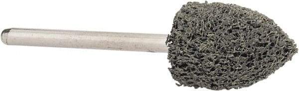 Grier Abrasives - 1/2" Head Diam x 3/4" Thickness, B42, Pointed End, Silicon Carbide Mounted Point - Green-Gray, Fine Grade, 33,750 RPM - Americas Industrial Supply