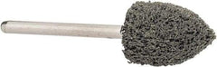 Grier Abrasives - 1/2" Head Diam x 3/4" Thickness, B42, Pointed End, Silicon Carbide Mounted Point - Green-Gray, Fine Grade, 33,750 RPM - Americas Industrial Supply