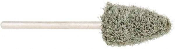 Grier Abrasives - 3/8" Head Diam x 3/4" Thickness, B52, Pointed End, Aluminum Oxide Mounted Point - Green-Gray, Fine Grade, 23,000 RPM - Americas Industrial Supply