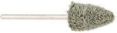 Grier Abrasives - 3/8" Head Diam x 3/4" Thickness, B52, Pointed End, Aluminum Oxide Mounted Point - Green-Gray, Fine Grade, 23,000 RPM - Americas Industrial Supply