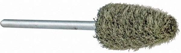 Grier Abrasives - 3/8" Head Diam x 3/4" Thickness, B52, Pointed End, Aluminum Oxide Mounted Point - Green-Gray, Medium Grade, 23,000 RPM - Americas Industrial Supply