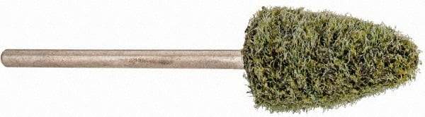 Grier Abrasives - 3/8" Head Diam x 3/4" Thickness, B52, Pointed End, Aluminum Oxide Mounted Point - Green-Gray, Coarse Grade, 23,000 RPM - Americas Industrial Supply