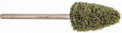 Grier Abrasives - 3/8" Head Diam x 3/4" Thickness, B52, Pointed End, Aluminum Oxide Mounted Point - Green-Gray, Coarse Grade, 23,000 RPM - Americas Industrial Supply