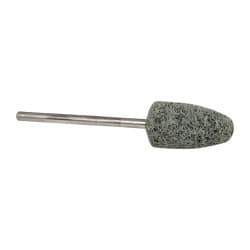 Grier Abrasives - 3/8" Head Diam x 3/4" Thickness, B52, Pointed End, Silicon Carbide Mounted Point - Green-Gray, Fine Grade, 23,000 RPM - Americas Industrial Supply