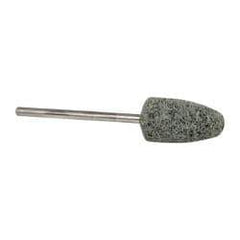Grier Abrasives - 3/8" Head Diam x 3/4" Thickness, B52, Pointed End, Silicon Carbide Mounted Point - Green-Gray, Fine Grade, 23,000 RPM - Americas Industrial Supply