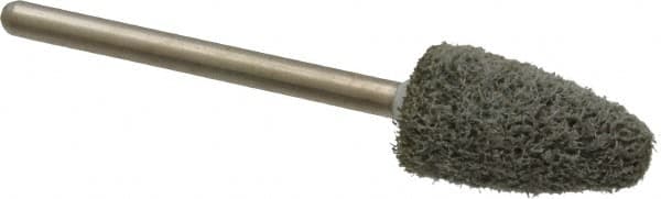 Grier Abrasives - 3/8" Head Diam x 3/4" Thickness, B52, Pointed End, Aluminum Oxide Mounted Point - Green-Gray, Fine Grade, 45,370 RPM - Americas Industrial Supply