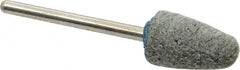 Grier Abrasives - 3/8" Head Diam x 3/4" Thickness, B52, Pointed End, Aluminum Oxide Mounted Point - Green-Gray, Medium Grade, 45,370 RPM - Americas Industrial Supply