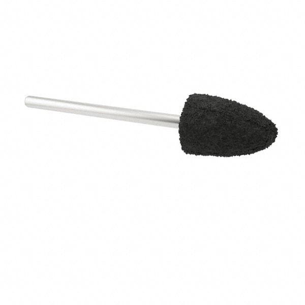 Grier Abrasives - 3/8" Head Diam x 3/4" Thickness, B52, Pointed End, Silicon Carbide Mounted Point - Green-Gray, Fine Grade, 45,370 RPM - Americas Industrial Supply
